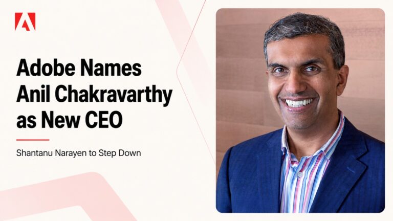 Adobe, Anil Chakravarthy, Shantanu Narayen, Adobe CEO, Artificial Intelligence, AI, Technology, Software Industry, Leadership Change