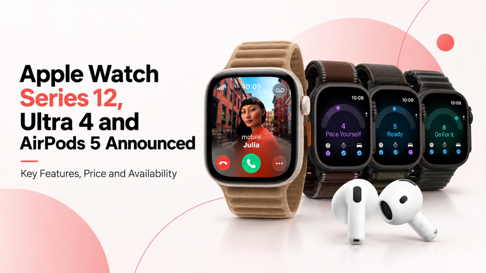 Apple Watch Series 12, Apple Watch Ultra 4, AirPods 5, Apple Watch, AirPods, Apple, Apple Intelligence, wearable technology, smartwatches, wireless earbuds