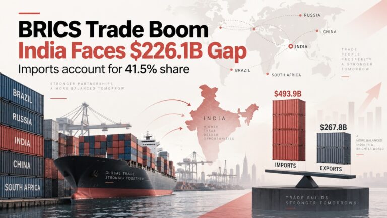BRICS, India BRICS Trade, India Trade Deficit, $226.1 Billion Trade Deficit, India Exports, India Imports, China India Trade, UAE India Trade, Russia India Trade, BRICS 2026, Indian Economy, Global Trade, GTRI, Merchandise Trade, Intra BRICS Trade, Ajay Srivastava