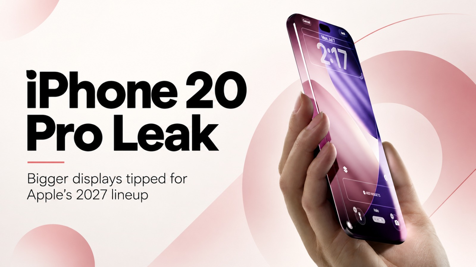 iPhone 20 Pro, iPhone 20 Pro Max, iPhone 20, Apple iPhone 2027, iPhone 20 display, iPhone 20 Pro display size, iPhone 20 Pro Max 7 inch, Apple 20th anniversary iPhone, Digital Chat Station, Apple leaks, iPhone rumors, iPhone 2027, Apple display technology