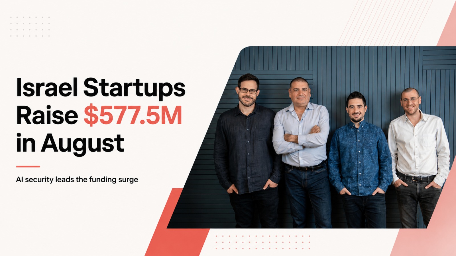 Israeli startups raised $577.5M in August as AI security funding surged; Alice and Zenity pulled in $265M for AI agent security