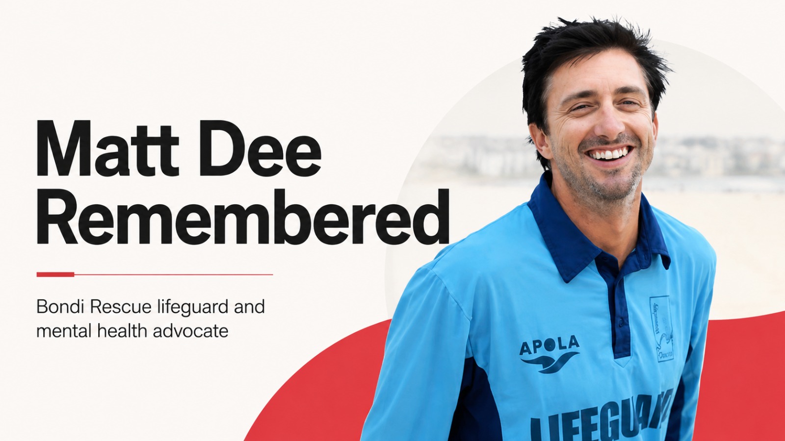 Matt Dee, Matt Dee death, Bondi Rescue, Bondi Rescue star, Matt Dee Bondi Rescue, FTW Revolution, Suicide Prevention Australia, mental health advocate, Australian television, Bondi lifeguard, suicide prevention, Australian celebrities, reality TV, Matt Dee FTW Revolution