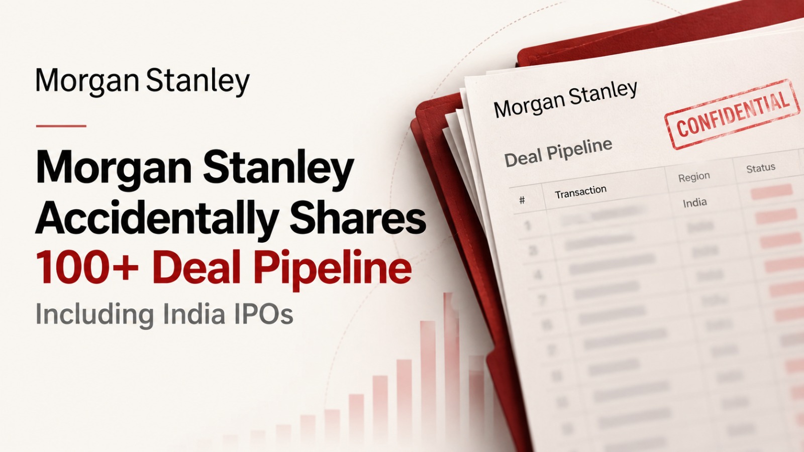 Morgan Stanley, Morgan Stanley deal pipeline, Morgan Stanley data leak, India IPO news, India IPO pipeline, investment banking, Asia IPO market, Bloomberg report, Mohamed Atmani, private equity deals, financial data security, Morgan Stanley accidental email, IPO news, Asia mergers and acquisitions, First American Financial, investment banking deals, stock market news, financial sector cybersecurity