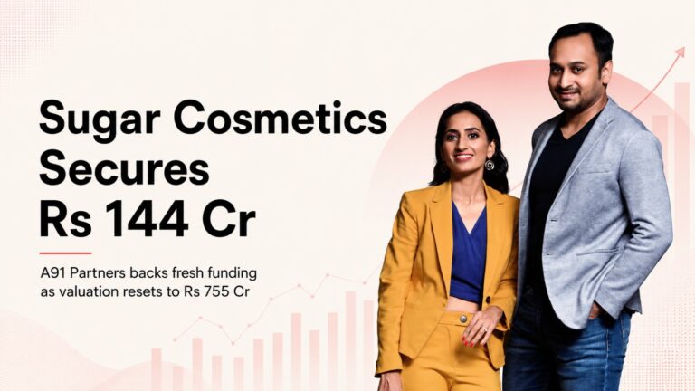 Sugar Cosmetics, A91 Partners, Sugar Cosmetics funding, Sugar Cosmetics valuation, D2C beauty, beauty startups, startup funding, Series CCPS, Vineeta Singh, Kaushik Mukherjee, L Catterton, secondary exits, startup valuation, Indian startups, cosmetics industry