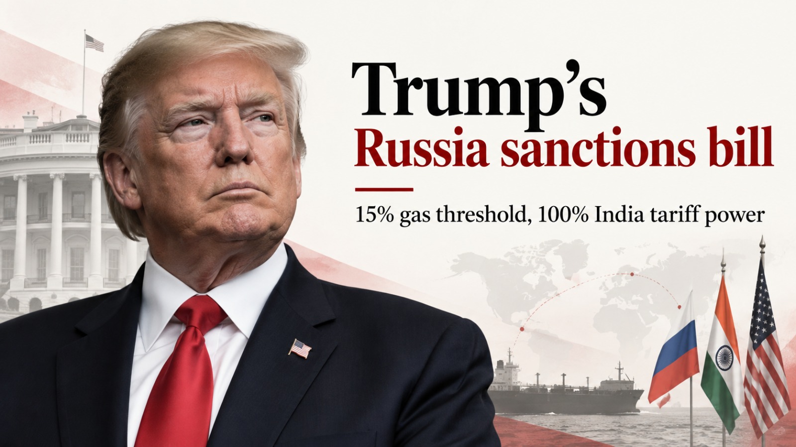 Trump Russia sanctions bill, India Russia oil, India US trade, Trump India tariff, Russia sanctions 2026, 100% tariff India, Russian crude oil, India energy security, US Russia sanctions, Lindsey Graham sanctions bill, Trump tariffs, India Russia trade