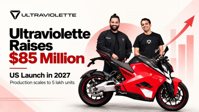 Ultraviolette, Ultraviolette Funding, Ultraviolette $85 Million Funding, Ultraviolette US Expansion, Ultraviolette 2027 Launch, Yali Capital, TDK Ventures, Lip-Bu Tan, Ultraviolette F77, Ultraviolette X-47, Ultraviolette Tesseract, Electric Motorcycle Startup, Indian EV Startups, Electric Vehicle Funding, EV Industry India, Ultraviolette Series E, Zoho Corporation, Lingotto, Electric Mobility