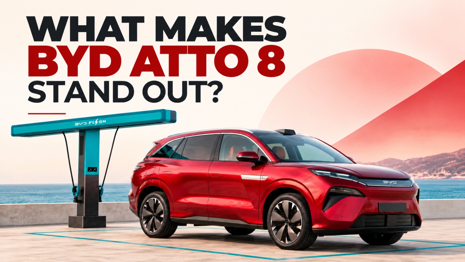 BYD Atto 8, BYD Atto 8 EV, BYD Atto 8 SUV, BYD Atto 8 Range, BYD Atto 8 Charging Time, BYD Atto 8 Specifications, BYD Atto 8 Features, BYD Atto 8 Price, BYD Sealion 8, BYD Electric SUV, BYD Flash Charging, BYD Blade Battery, BYD 7 Seater Electric SUV, BYD Atto 8 2027, Paris Motor Show 2026, Electric Cars, Upcoming Electric SUVs