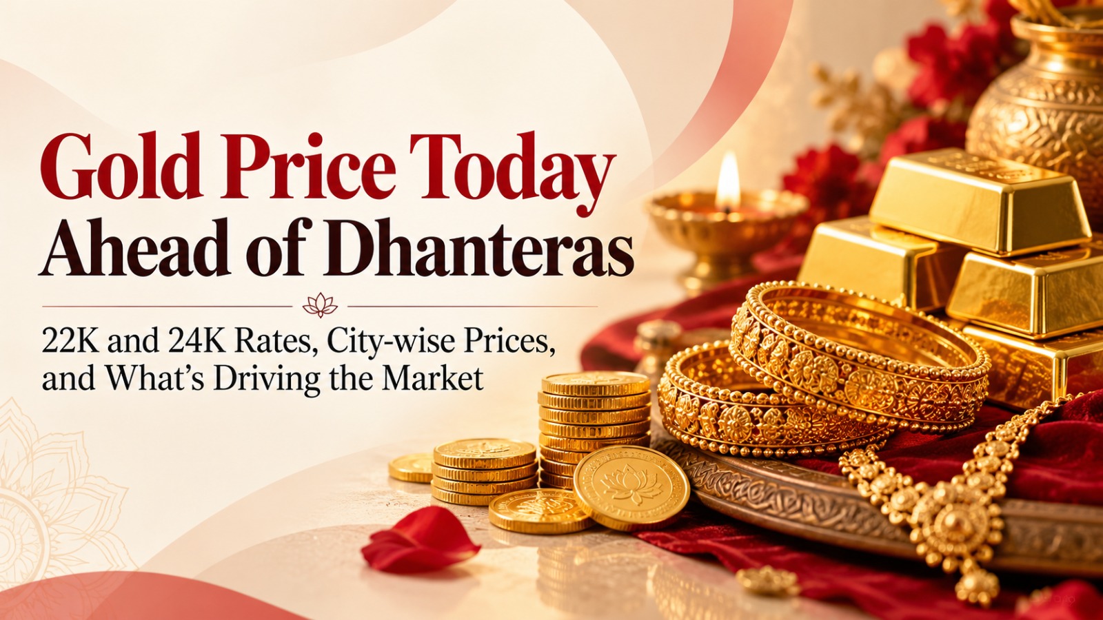 Gold Price Today, Gold Rate Today, Dhanteras 2026, Dhanteras Gold Price, Gold Price Today India, Gold Rate Today 18 October 2026, Gold Price Before Dhanteras, Gold Price Before Diwali, Diwali Gold Rate 2026, 22K Gold Price Today, 24K Gold Price Today, Gold Rate in Delhi, Gold Price in Mumbai, Gold Rate in Lucknow, Gold Rate in Chennai, Gold Price in Bengaluru, Gold Price in Hyderabad, Gold Prices in 20 Cities, Gold Price Per 10 Grams, Gold Jewellery Prices, Dhanteras Gold Shopping, Gold Price Rise and Fall, Gold Market India, Gold Price Latest News, Gold Price Fluctuations, Gold Buying Before Diwali, Gold Price October 2026
