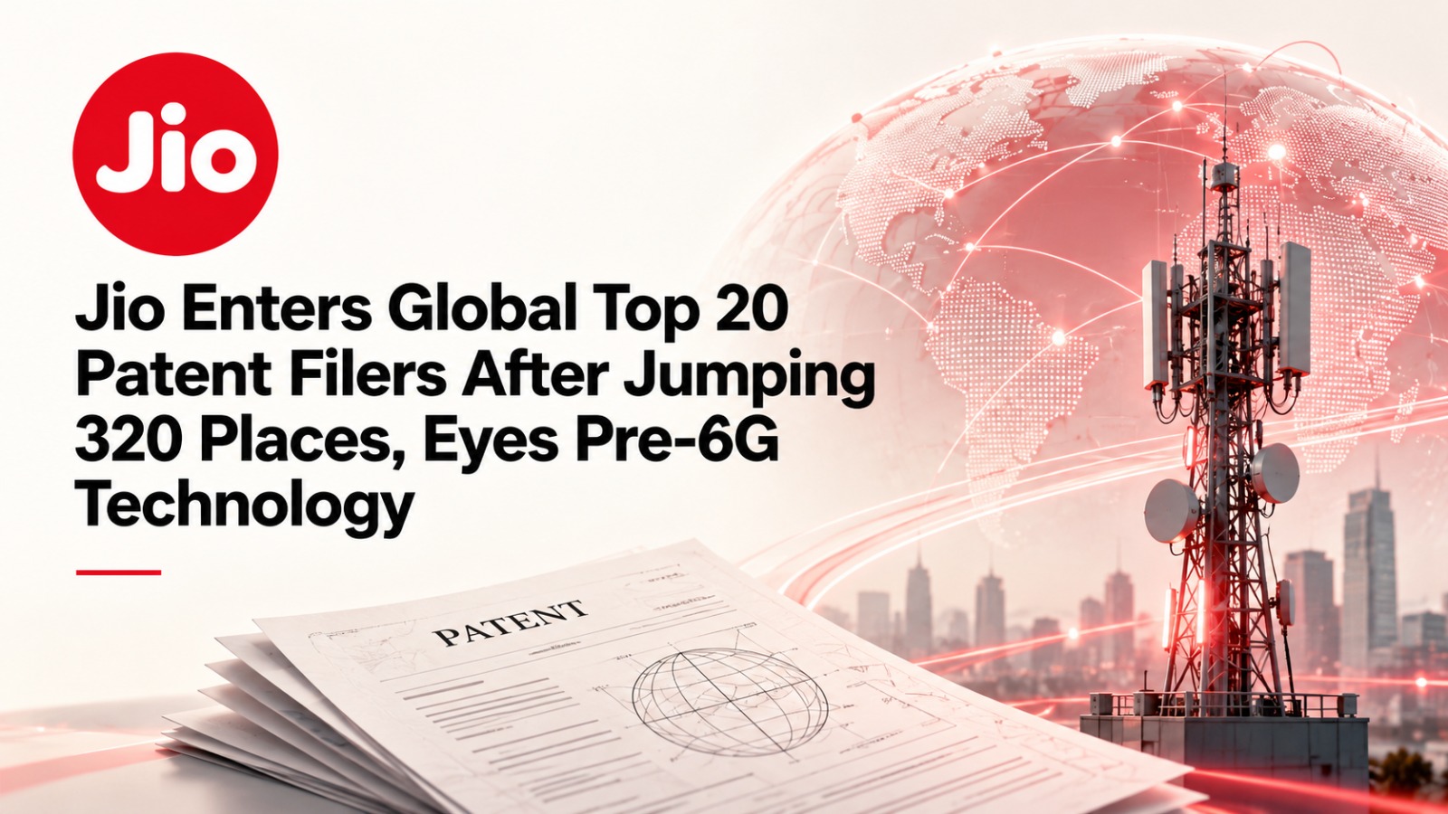 Jio Platforms, Jio patents, Akash Ambani, WIPO patent ranking, global patent filers, pre-6G technology, Jio 6G patents, satellite communications, Jio AI services, Google Gemini, India Mobile Congress 2026, Indian telecom industry