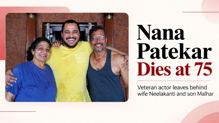 Nana Patekar, Nana Patekar Death, Nana Patekar Dies at 75, Nana Patekar Death News, Nana Patekar Cause of Death, Nana Patekar Cardiac Arrest, Nana Patekar Family, Nana Patekar Wife, Malhar Patekar, Nana Patekar Movies, Nana Patekar Last Film, Nana Patekar Biography, Nana Patekar Tribute, Bollywood News, Bollywood Actor Death, Indian Cinema, Veteran Bollywood Actor, Parinda, Krantiveer, Ab Tak Chhappan, Welcome, National Film Awards