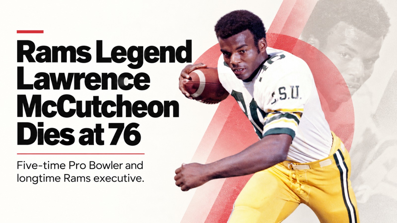 Lawrence McCutcheon, Lawrence McCutcheon Death, Lawrence McCutcheon Dies at 76, Los Angeles Rams, Rams Legend, NFL News, NFL Legend, Five-Time Pro Bowler, Parkinson's Disease, NFL Running Back, Super Bowl XIV, American Football, Sports News