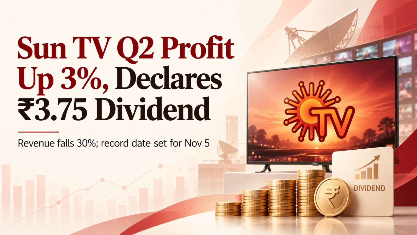 Sun TV, Sun TV Q2 Results, Sun TV Dividend 2026, Sun TV Share Price, Sun TV Q2 FY27, Sun TV Financial Results, Sun TV Interim Dividend, Sun TV Dividend Record Date, Sun TV Net Profit, Sun TV Revenue, Quarterly Results 2026, Stock Market News, Indian Stock Market, Media Stocks