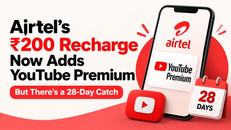 Airtel YouTube Premium offer, Airtel ₹200 recharge plan, Airtel OTT top-up, YouTube Premium free with Airtel, Airtel 30GB data offer, Airtel prepaid recharge, YouTube Premium India price, Airtel Rewards and OTTs, Airtel entertainment bundle, YouTube ad-free streaming, Airtel recharge benefits, how to claim YouTube Premium Airtel